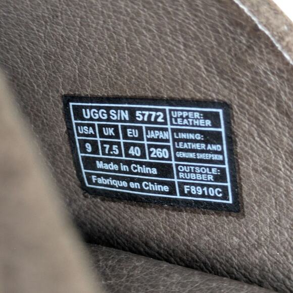 UGG Australia Abbie Clogs Mules Dark Brown Suede Wooden Platform 9 - Picture 9 of 11